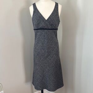 Necessary Objects Heathered Grey/Black V Neck Midi Dress Sz M